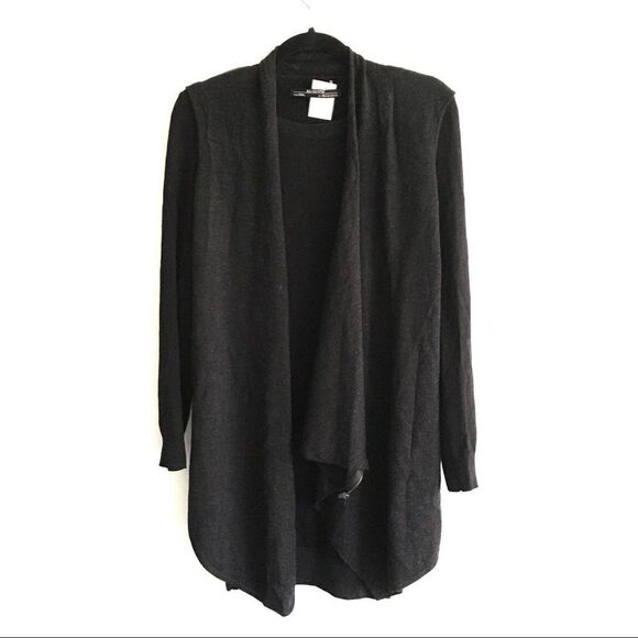 AllSAINTS Drina Draped Long Sleeve Mini Dress Charcoal Black 2 - Picture 10 of 13